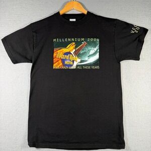 Hard Rock Hotel Las‎ Vegas Millennium 2000 T-Shirt Mens Medium Black Vintage Y2K